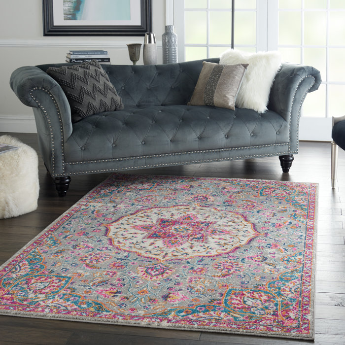 Langley Street Eilidh Power Loom Grey/Pink Area Rug & Reviews Wayfair